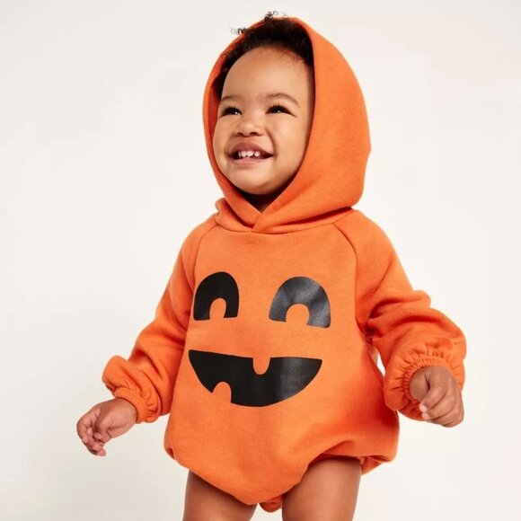 Baby Hooded Graphic One-Piece Romper jack o lantern - Picture 2 of 4